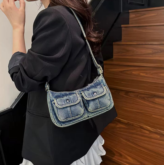 LÉMORIA – Vintage Denim Shoulder Bag