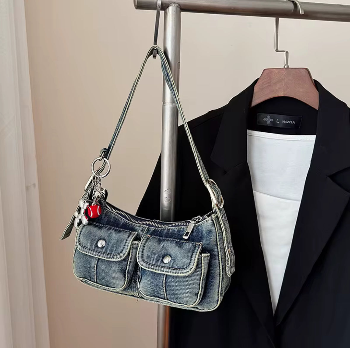 LÉMORIA – Vintage Denim Shoulder Bag