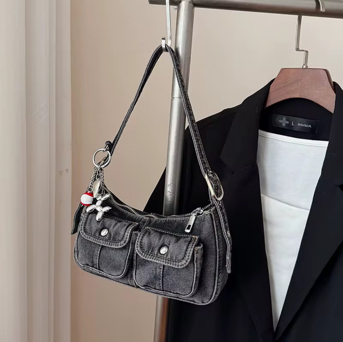 LÉMORIA – Vintage Denim Shoulder Bag