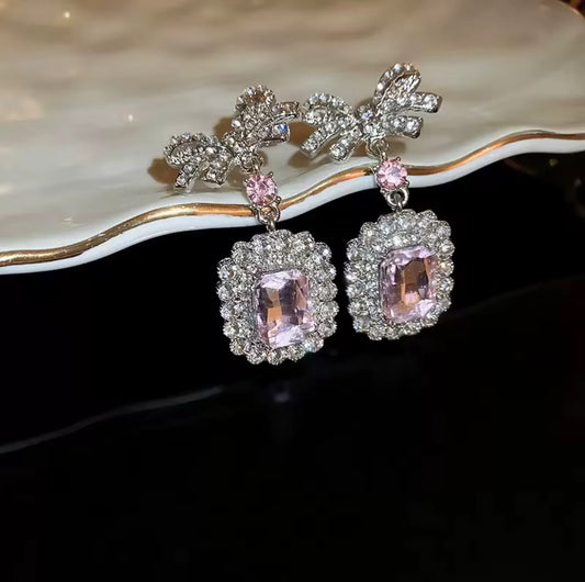 LÉMORIA – Luxe Bow Crystal Earrings
